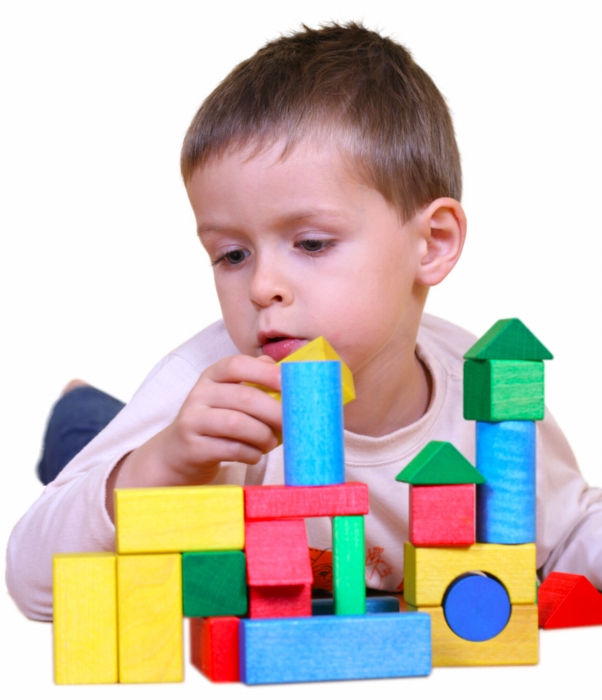 playing with blocks
